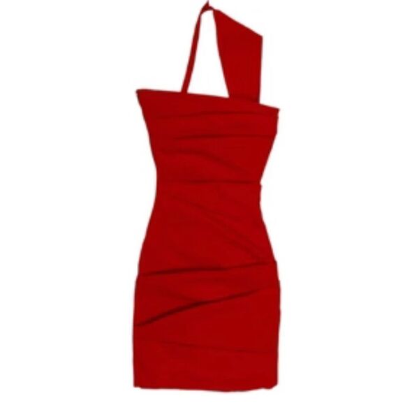 Preen By Thornton Begazzi Midnight Blue Ruched Cocktail Dress Size Large - Picture 4 of 11